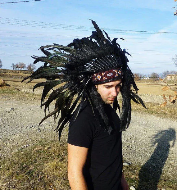 PRICE REDUCED X09 Black feather Headdress.