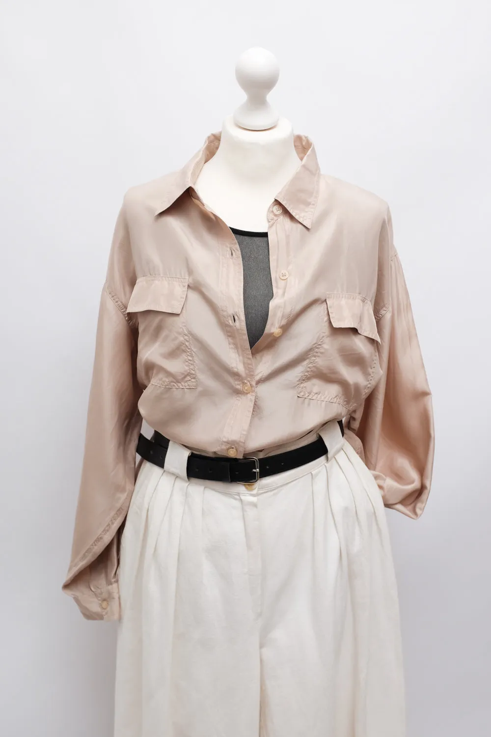 PURE SILK BEIGE VINTAGE SHIRT