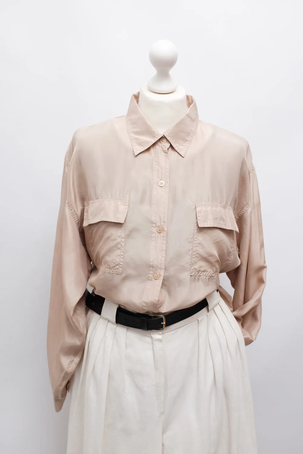 PURE SILK BEIGE VINTAGE SHIRT