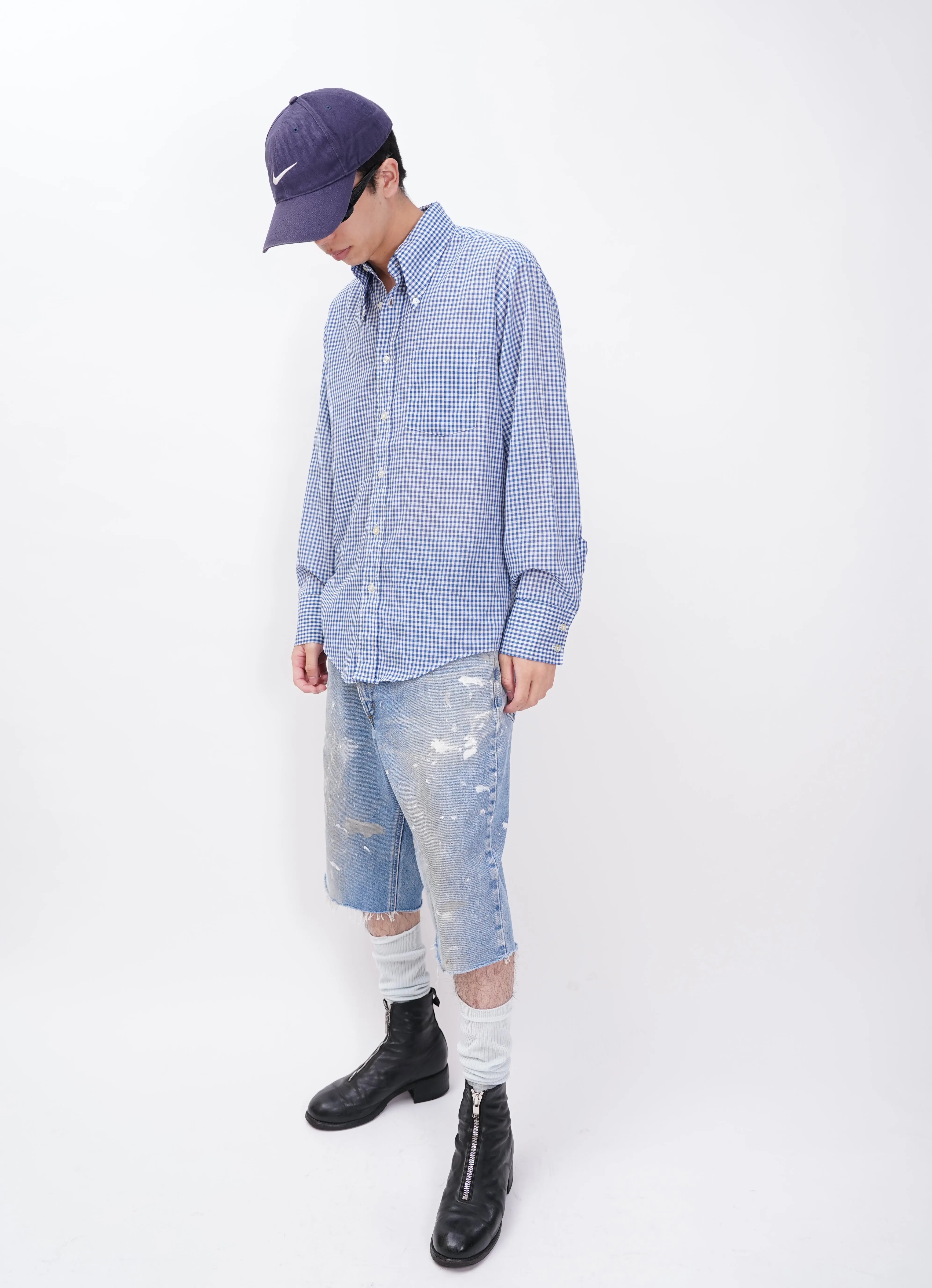 "Carhartt" -Painted Cut-Off Denim Shorts-