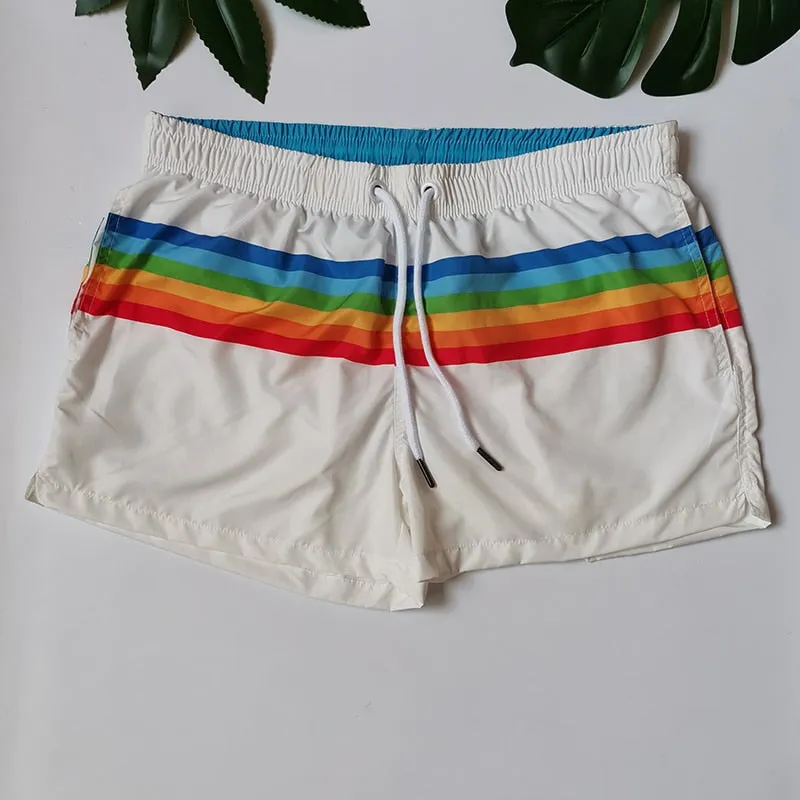 Rainbow Striped Board Shorts