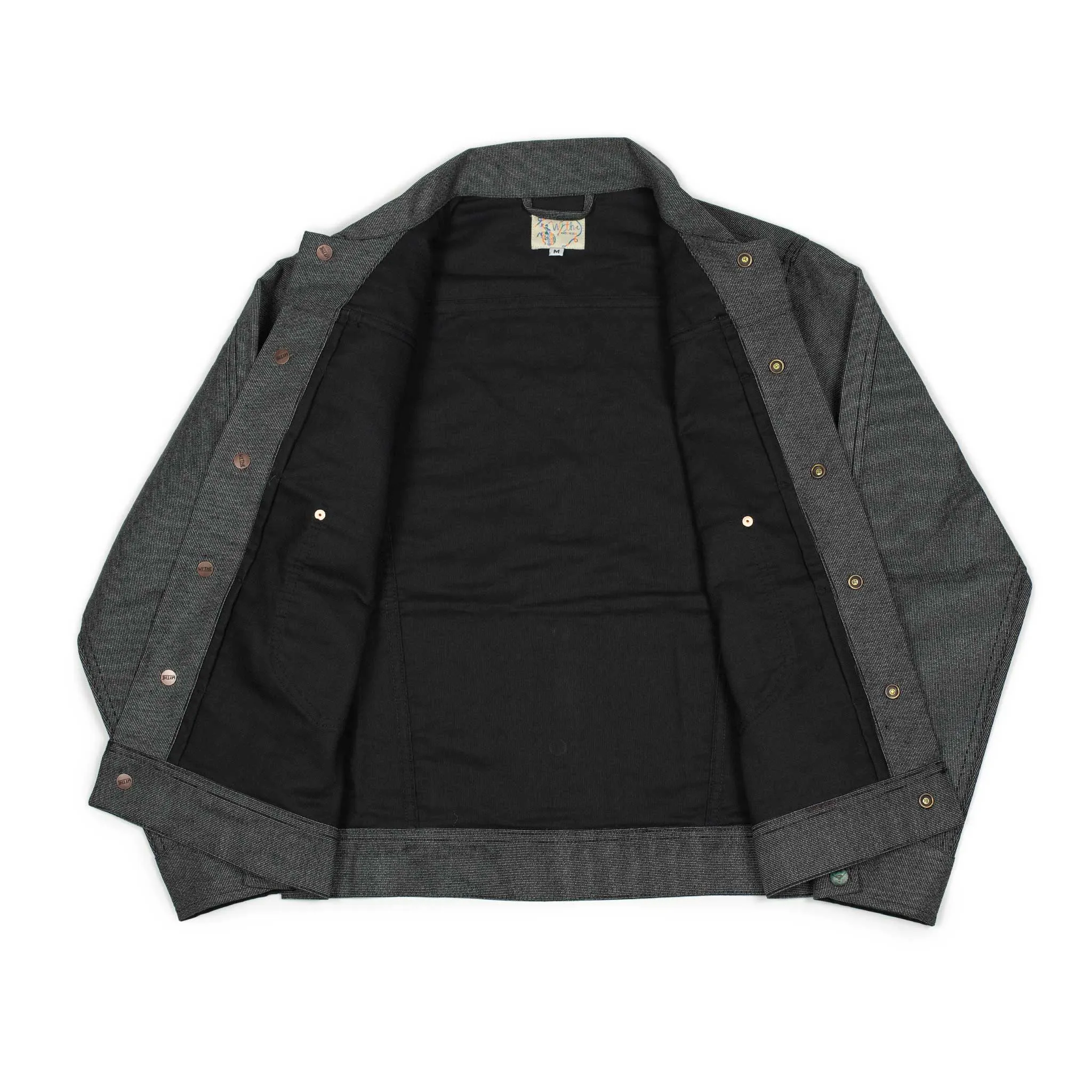 Ranch Jacket in charcoal smoke Wabash stripe Japanese cotton