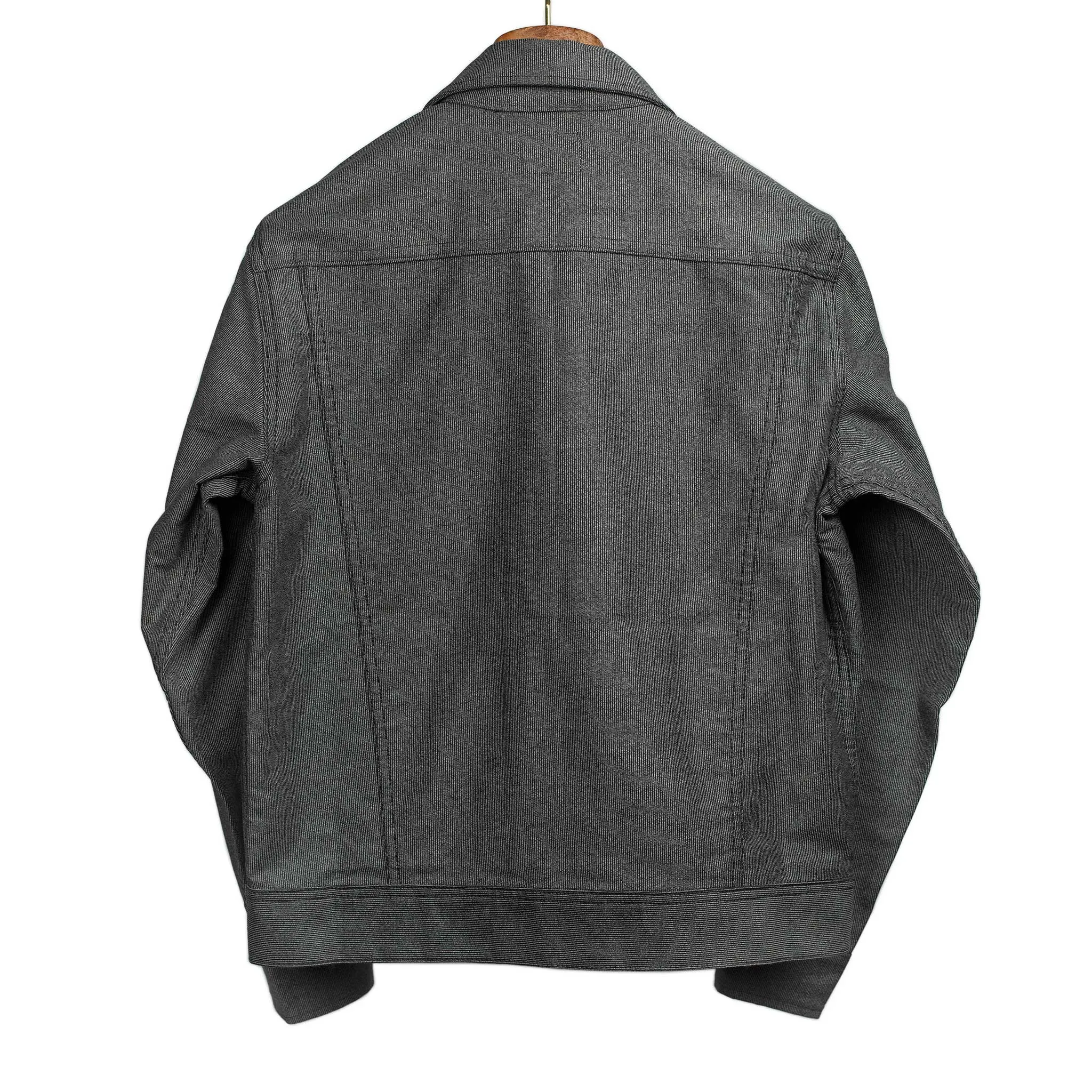 Ranch Jacket in charcoal smoke Wabash stripe Japanese cotton