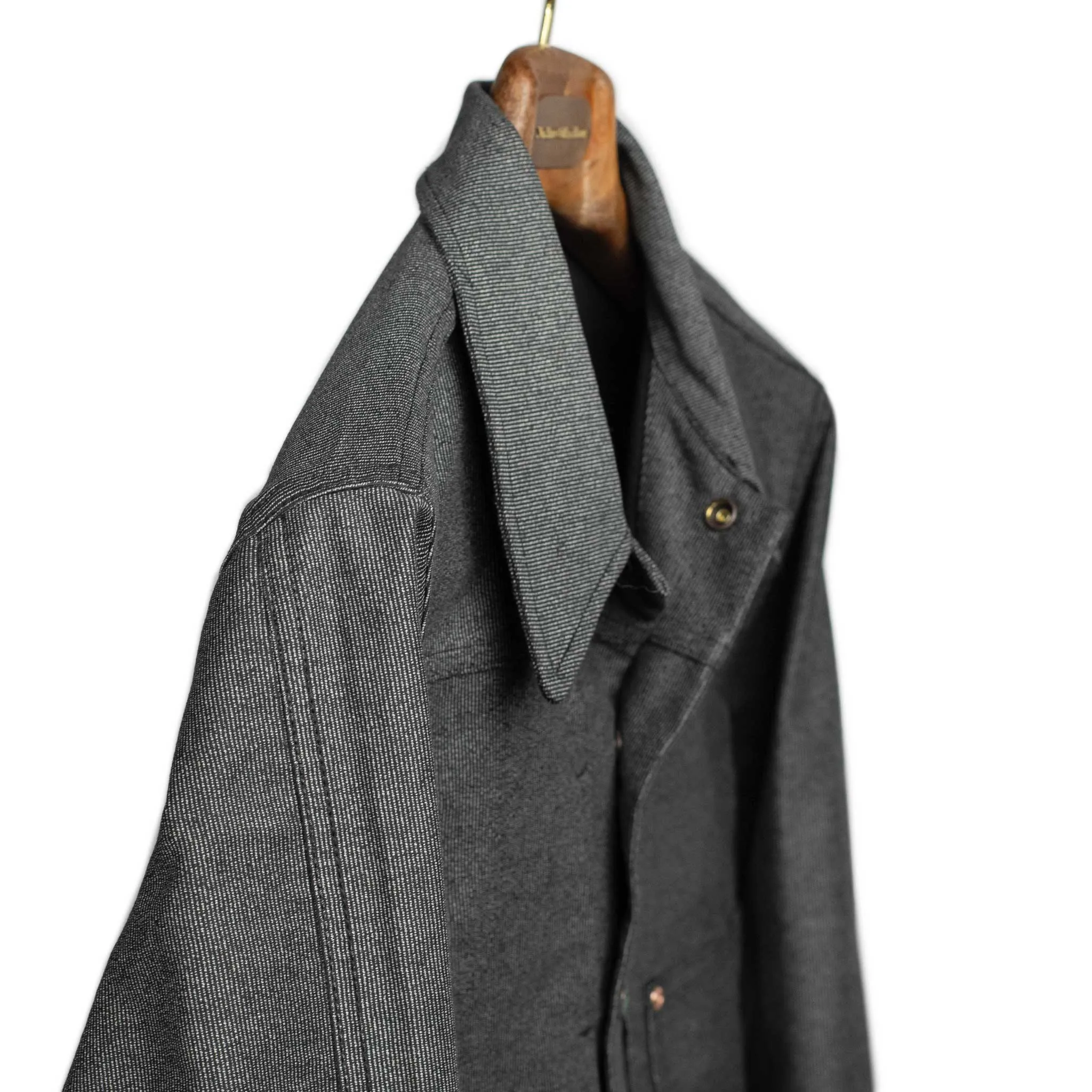 Ranch Jacket in charcoal smoke Wabash stripe Japanese cotton