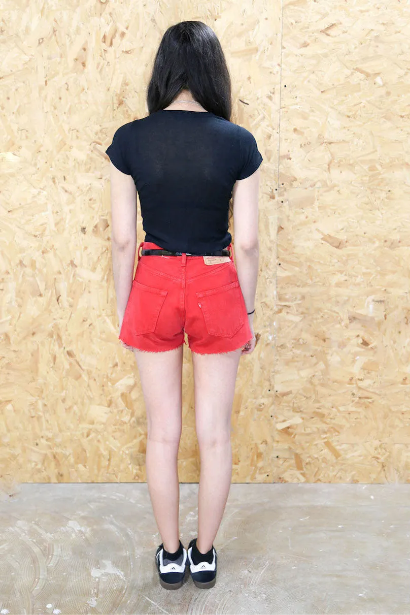 Red Levis Cut-Off Shorts