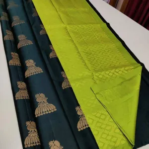 Refreshing Dark Green Soft Silk Saree With Comely Blouse Piece