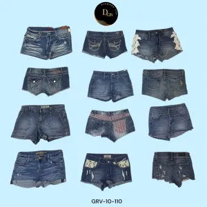 Retro Y2K Denim Brand Mini Shorts – Timeless Street Style (GRV-10-110)