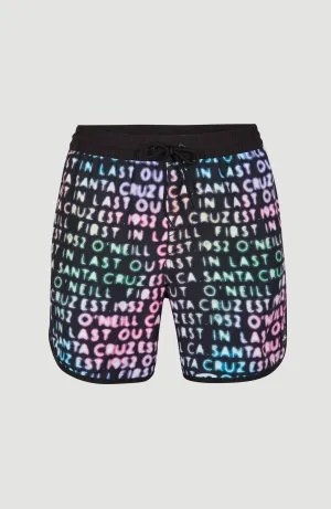 Scallop Neon 16'' Swim Shorts | Black Neon Lights