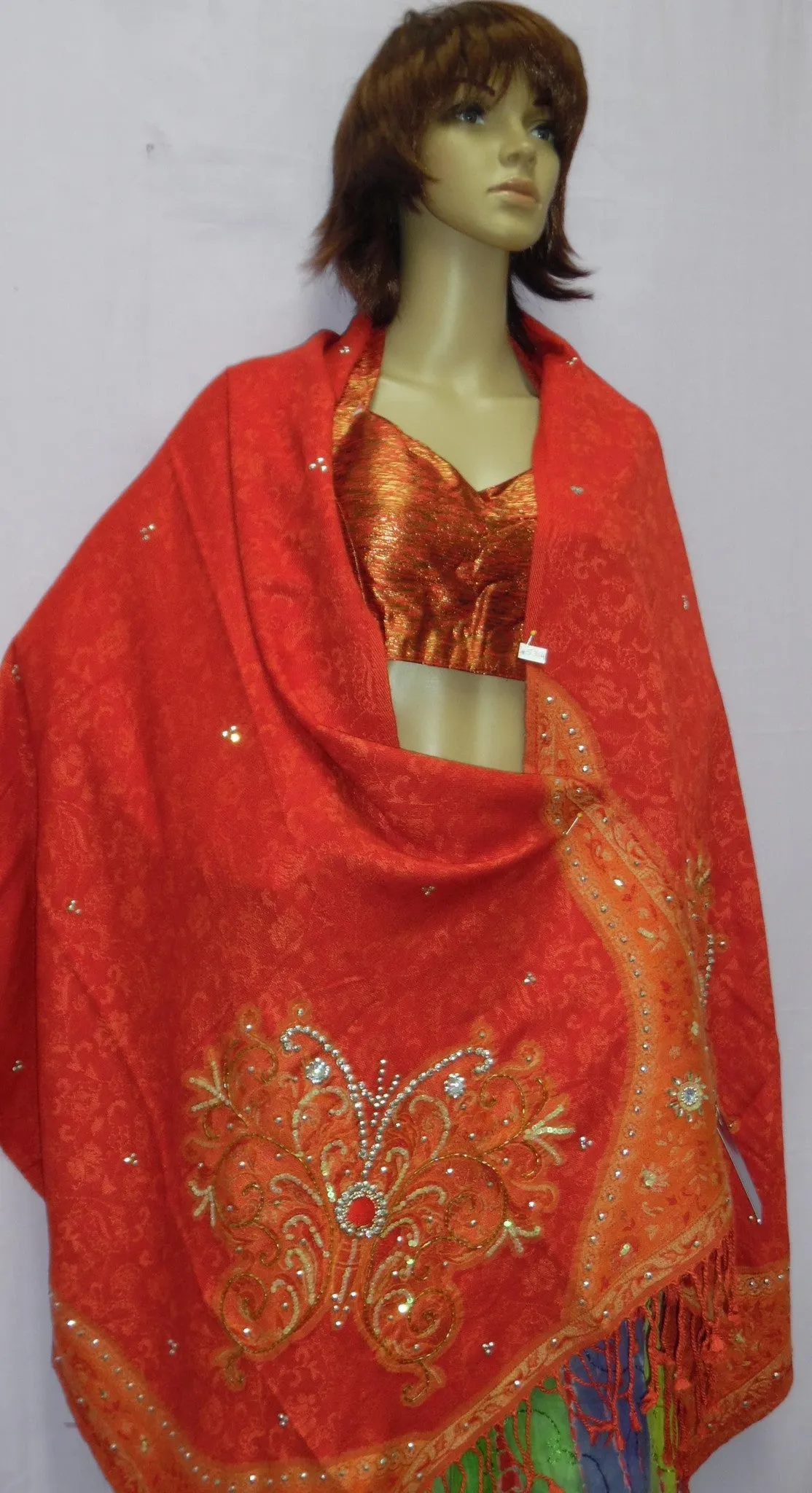 Shawl 5365 Winter Wear Pashmina Angora Kashmiri Shawl Wrap Shieno