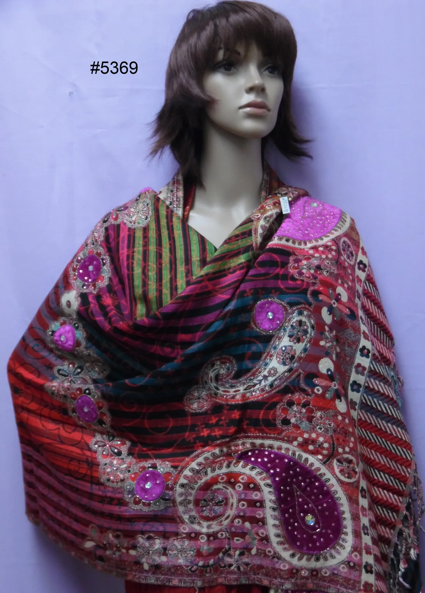 Shawl 5370 Winter Wear Pashmina Angora Kashmiri Shawl Wrap Shieno