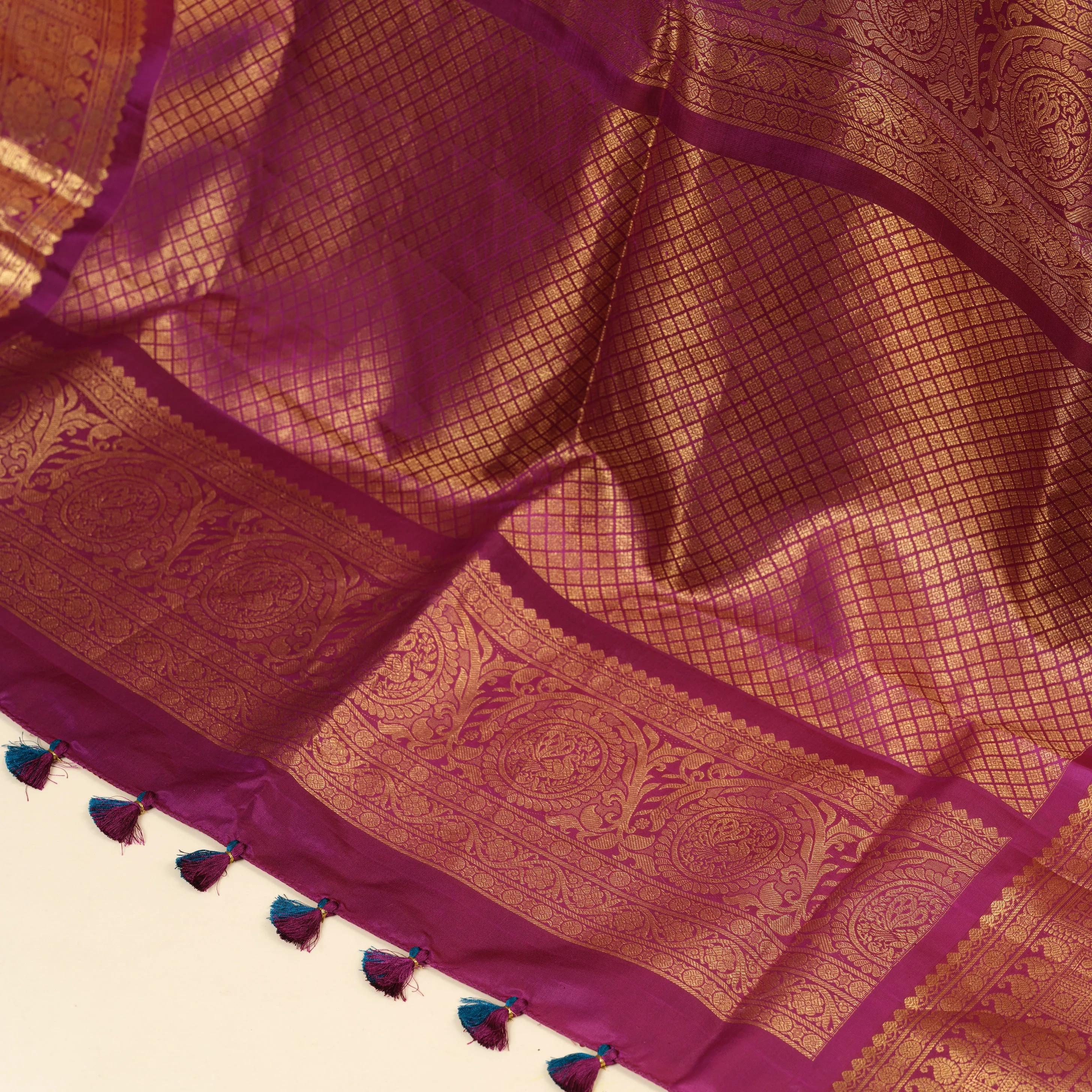 Tuquoise gadwal silk saree and blouse