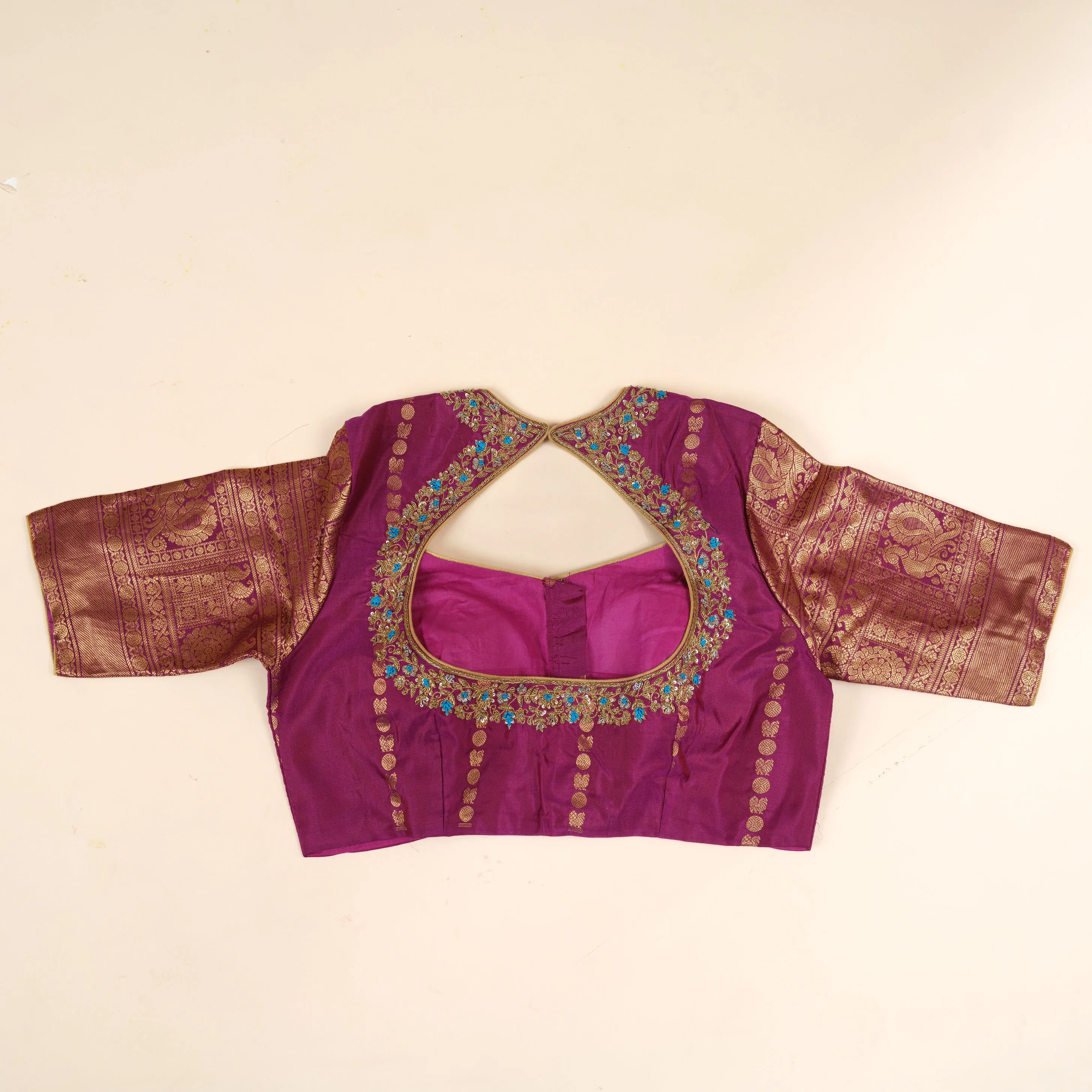 Tuquoise gadwal silk saree and blouse