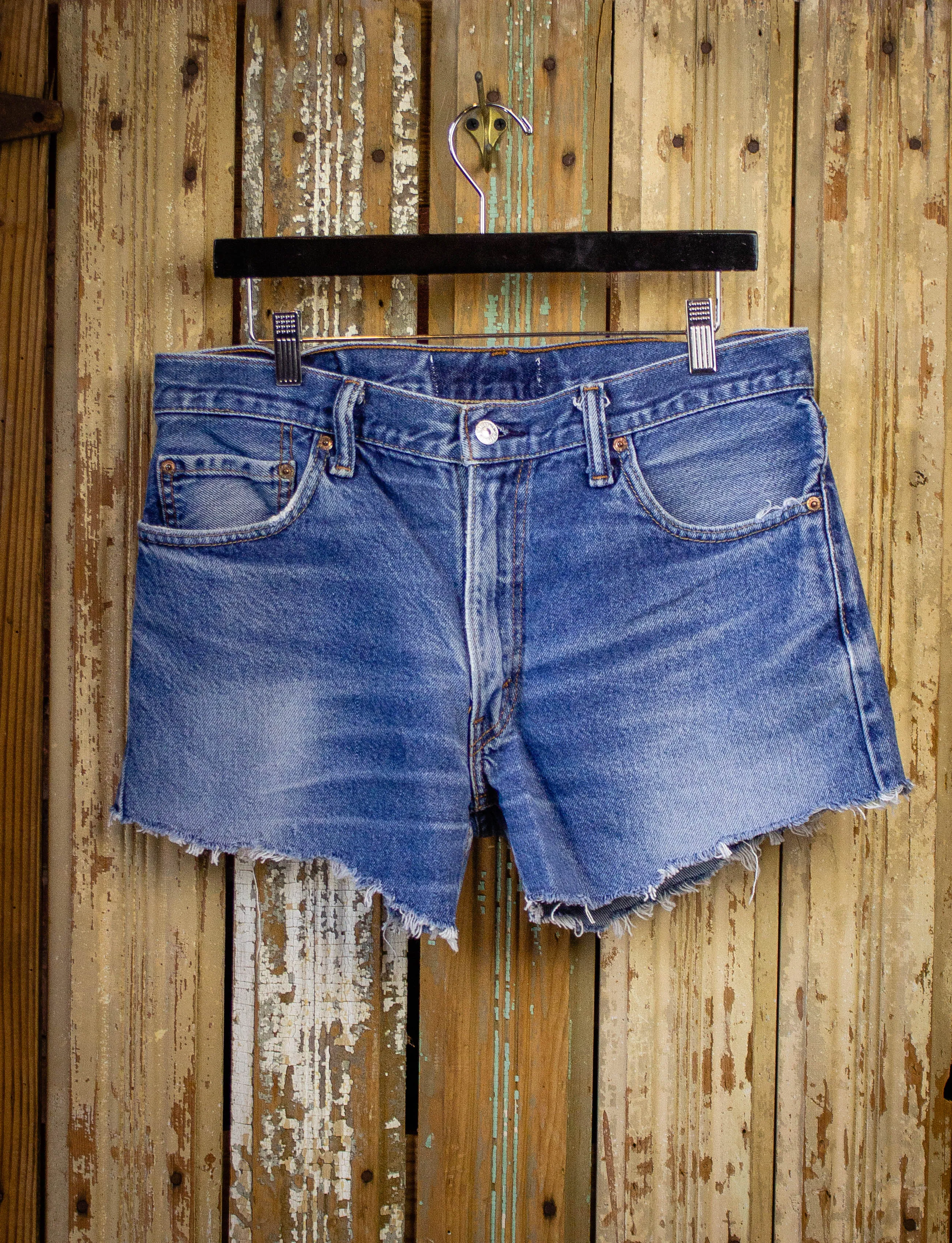 Vintage Levi's 505 Cut Off Denim Shorts Medium Wash 33w