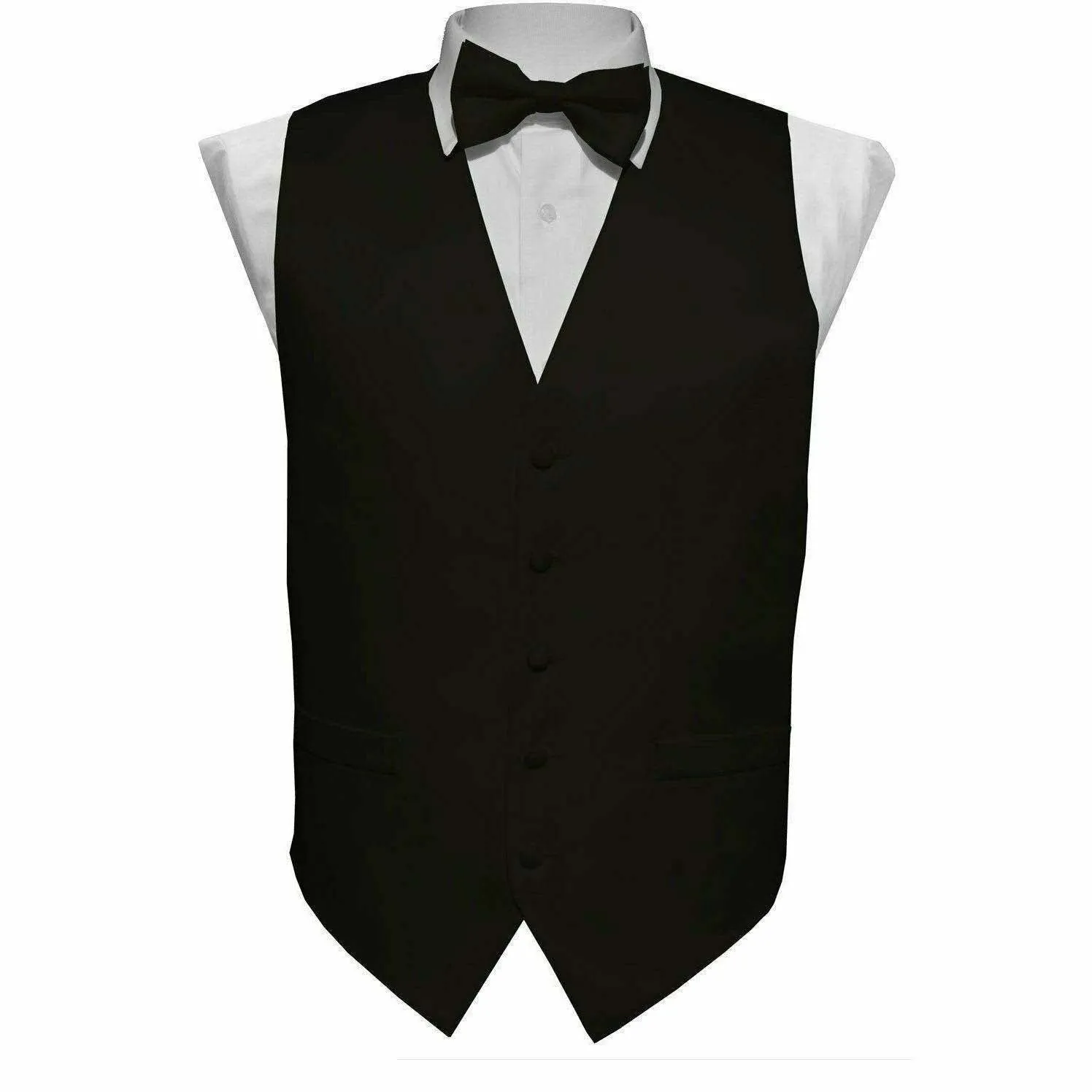 Vittorio Farina Boy's Satin Vest, Necktie, Bow Tie and Pocket Square Set