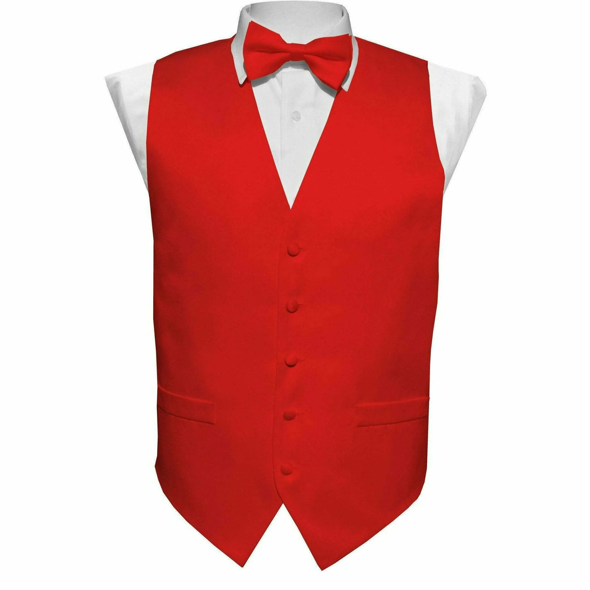 Vittorio Farina Boy's Satin Vest, Necktie, Bow Tie and Pocket Square Set