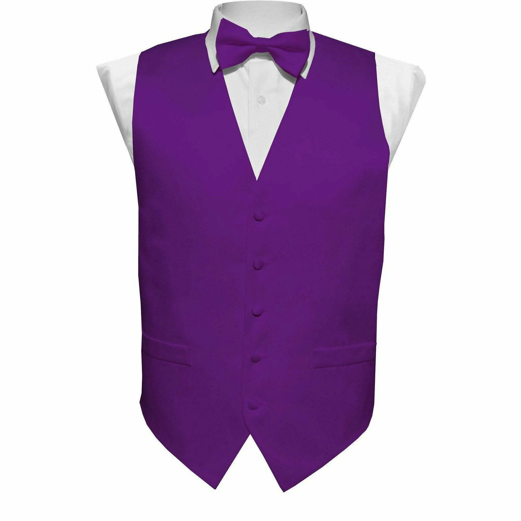 Vittorio Farina Boy's Satin Vest, Necktie, Bow Tie and Pocket Square Set