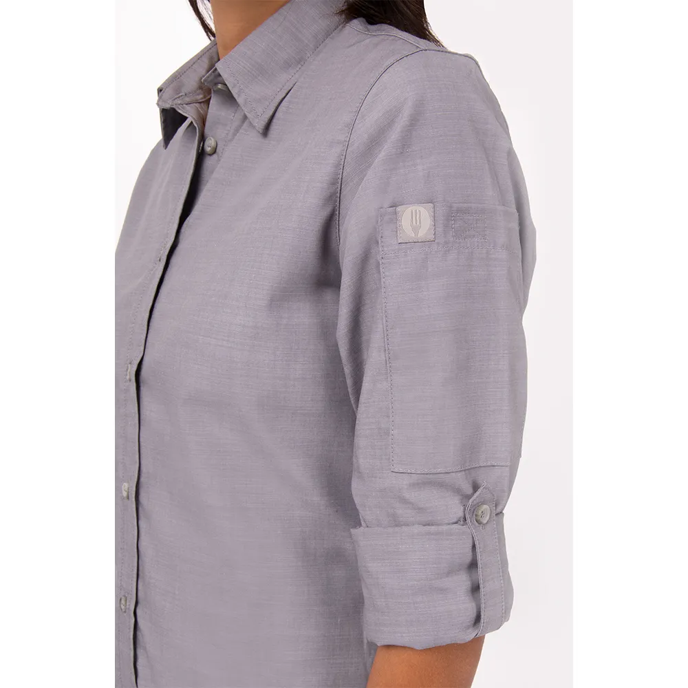 WOMEN CHAMBRAY SHIRT - Grey