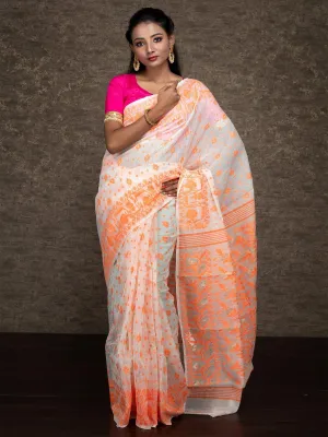 Wonderful Allover Off White Soft Dhakai Jamdani Saree